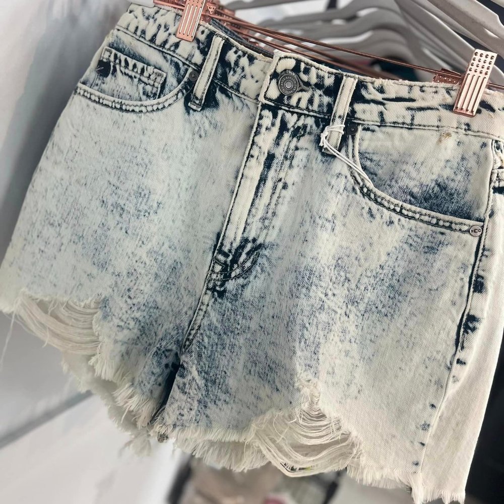 KanCan Acid Wash Mom Shorts
